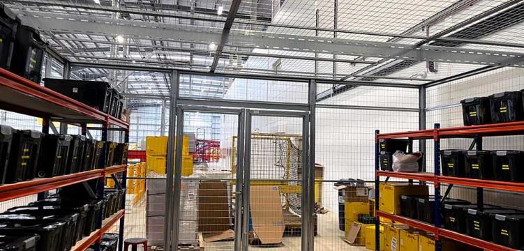 Warehouse mesh caging from MeshSTOR 
