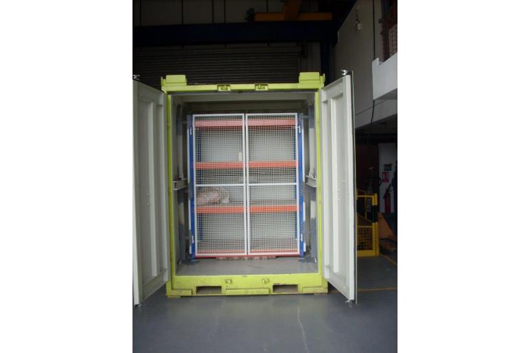 Bespoke gates & doors for container rivet racking OfficeSTOR